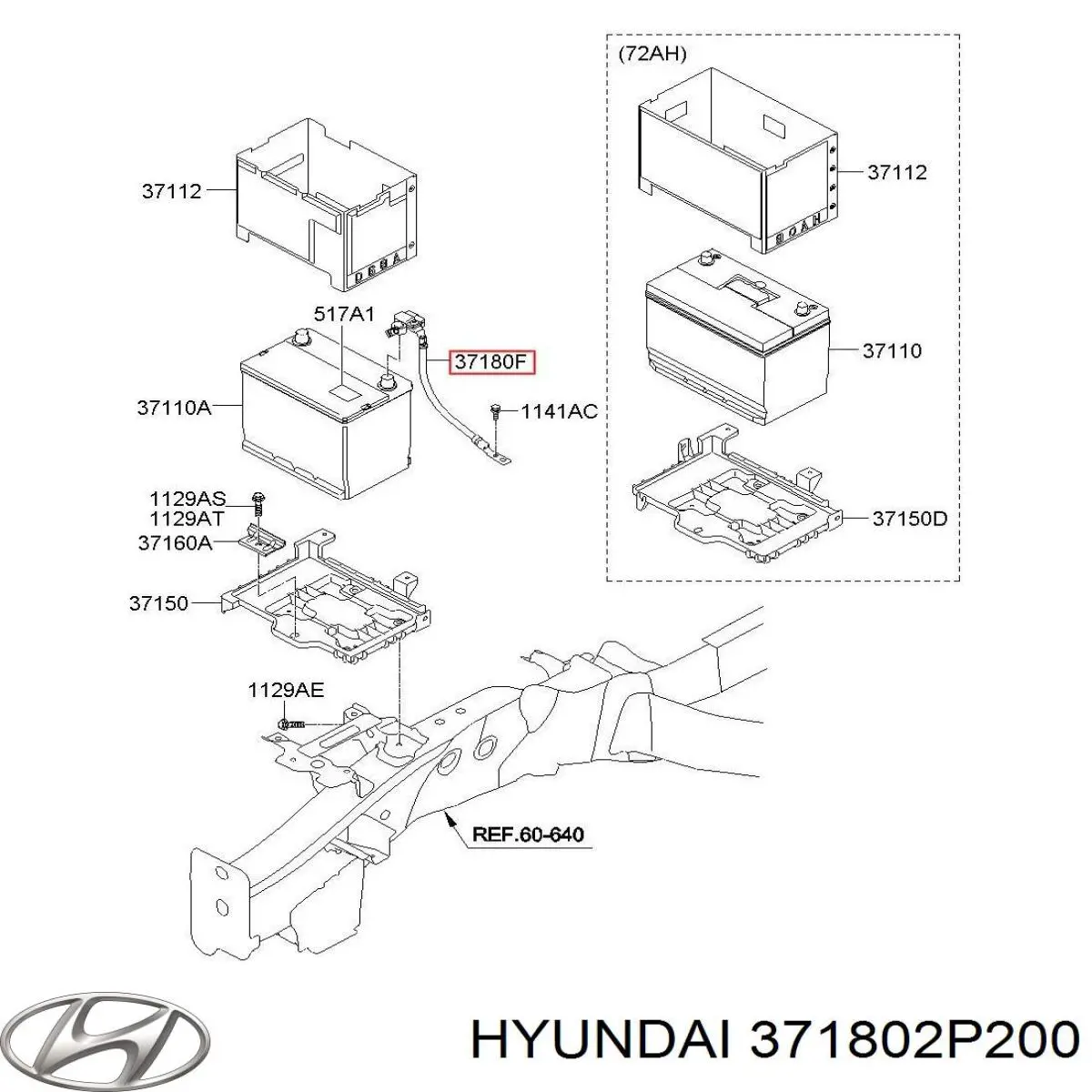 371802P200 Hyundai/Kia Авто акумулятор