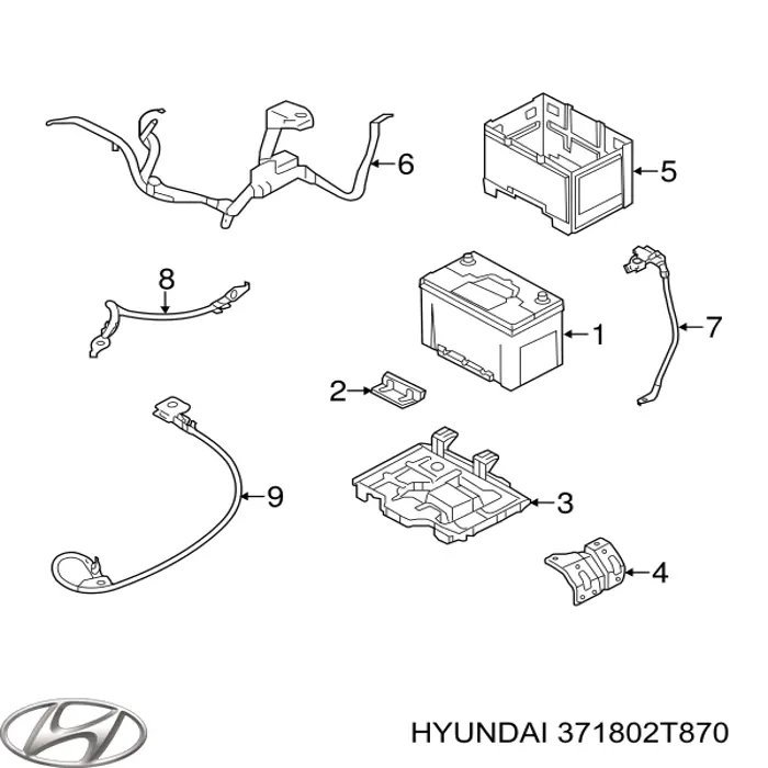 371802T870 Hyundai/Kia Авто акумулятор