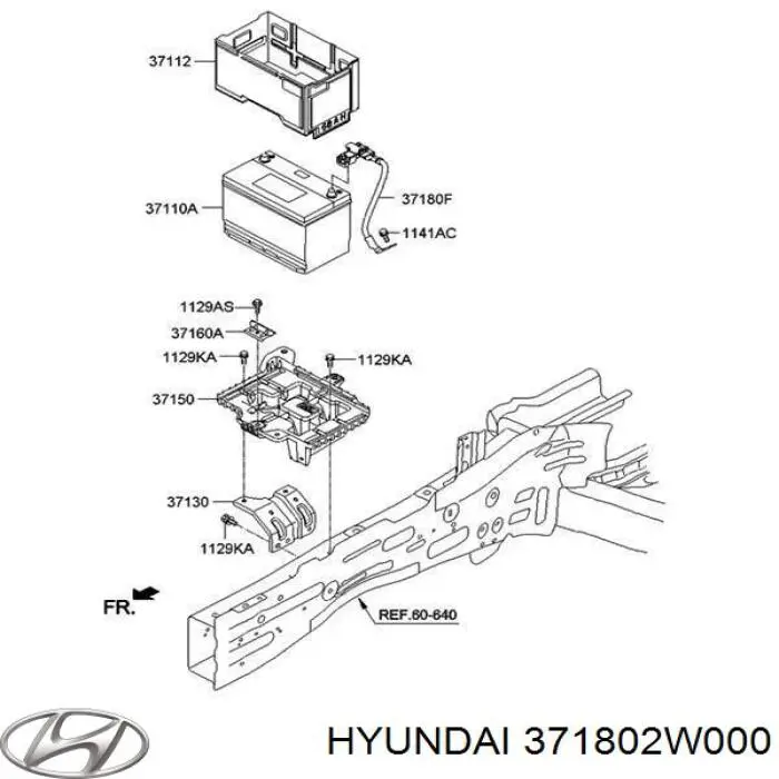 Купити 371802W000 Hyundai/Kia Кабель маси акумулятора (АКБ)