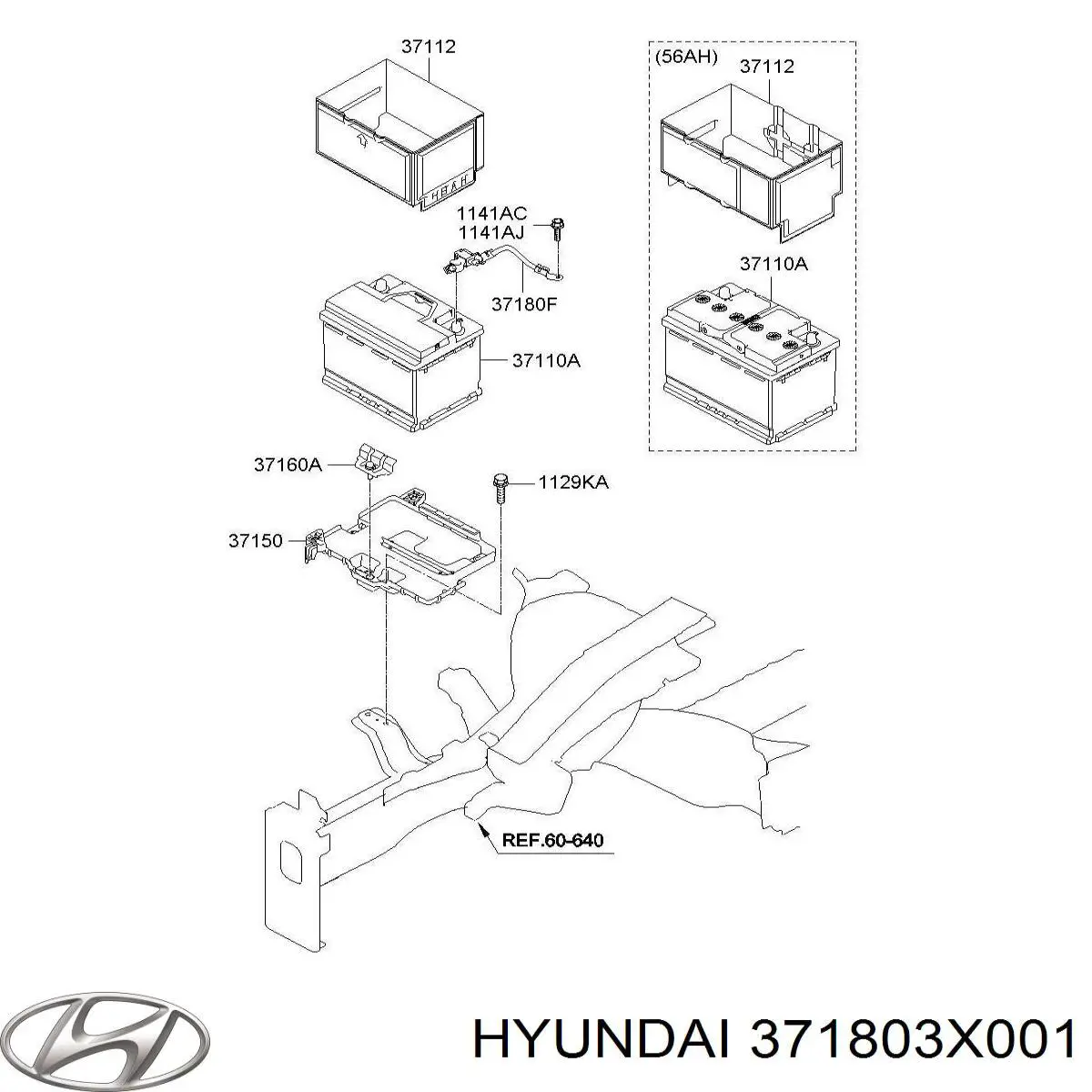 Батарея акумуляторна Hyundai/Kia 371803X001 ціна, від 63.33 USD