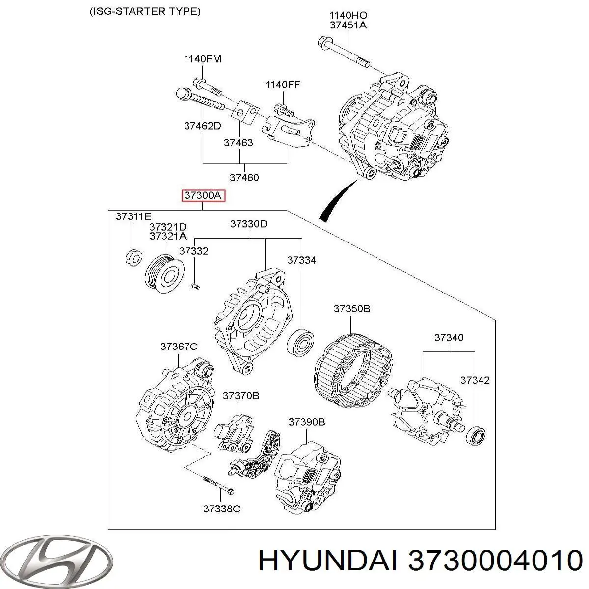 Купити 3730004010 Hyundai/Kia Генератор