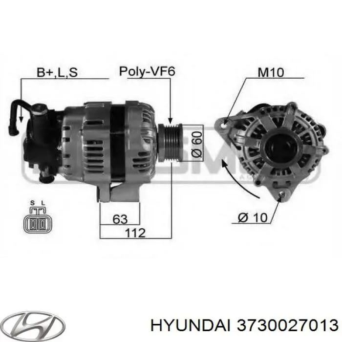 Купити 3730027013 Hyundai/Kia Генератор