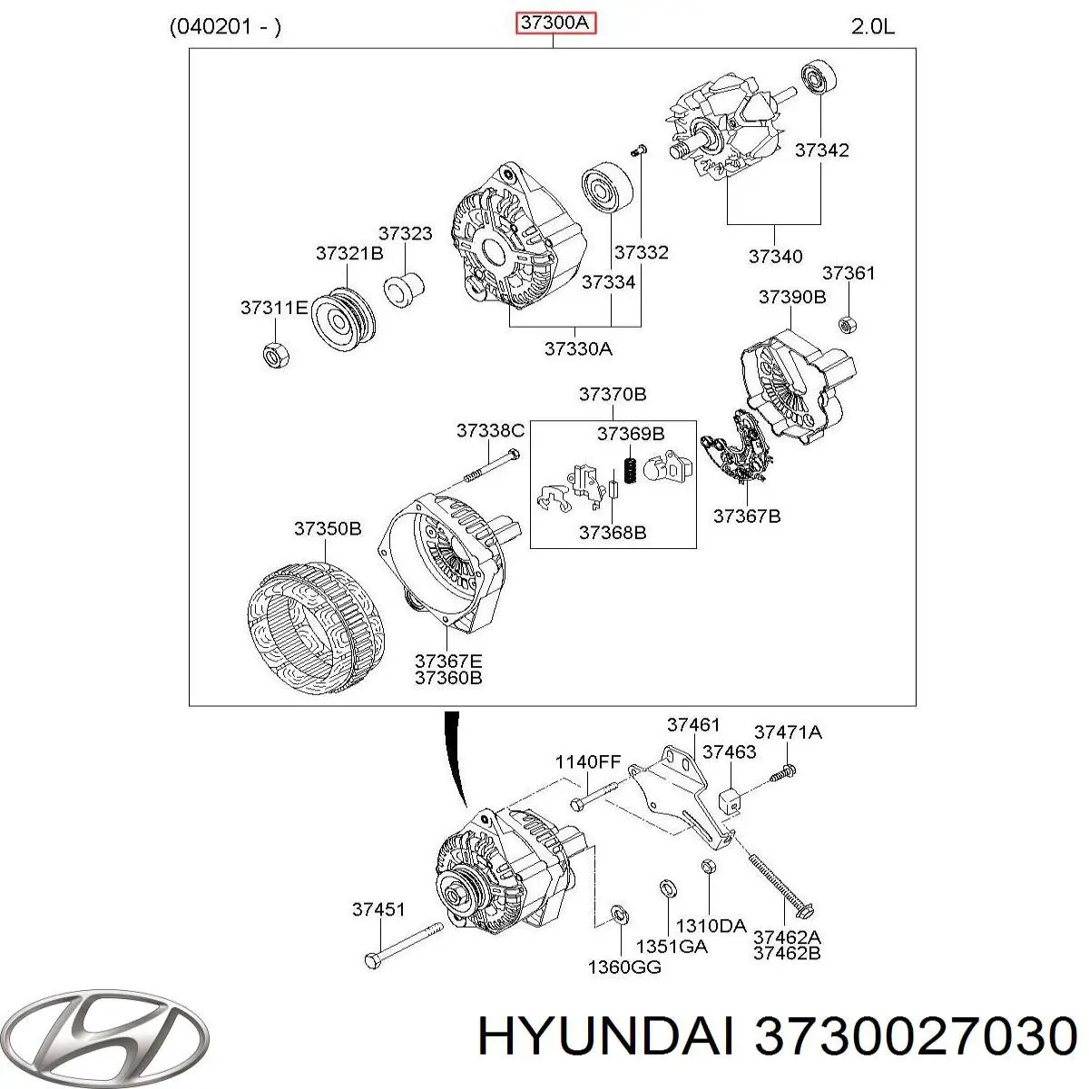 Купити 3730027030 Hyundai/Kia Генератор