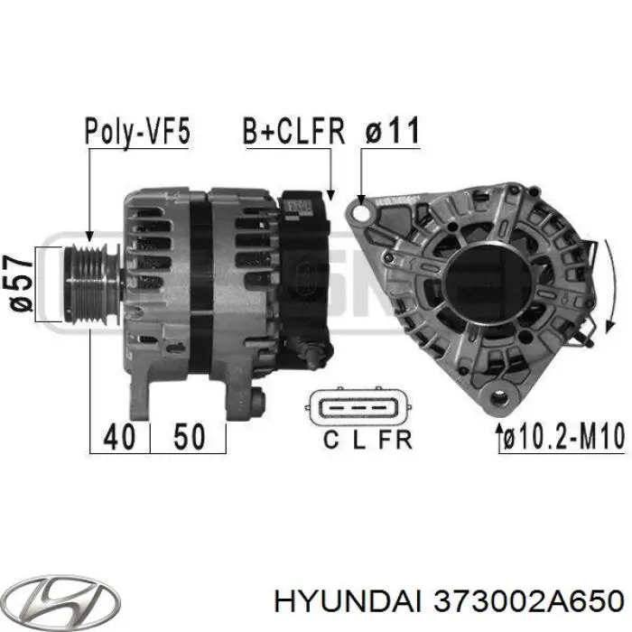 Купити 373002A650 Hyundai/Kia Генератор