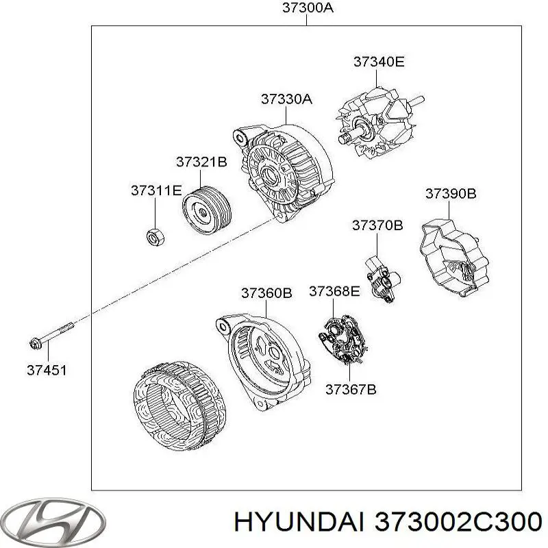 Генератор Hyundai/Kia 373002C300 ціна, від 1110.31 USD