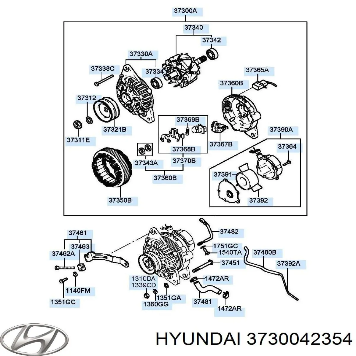 Генератор автомобільний Hyundai/Kia 3730042354