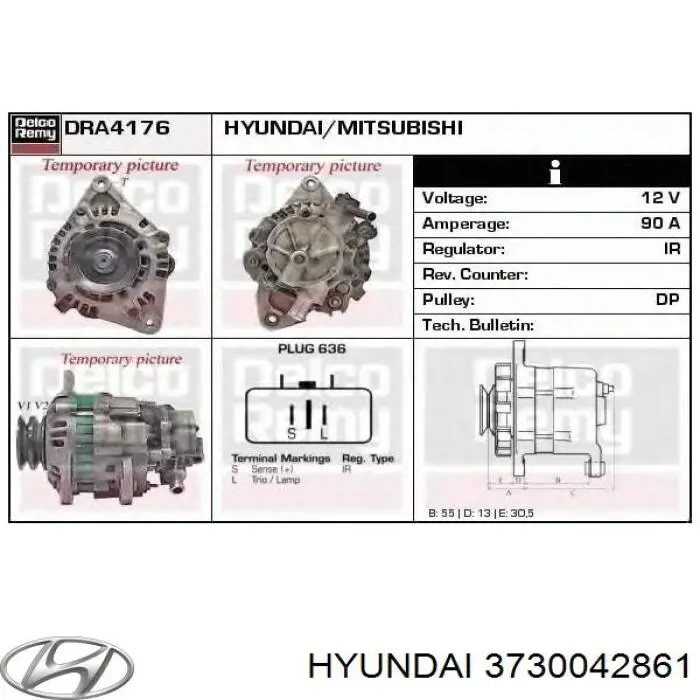 Купити 3730042861 Hyundai/Kia Генератор