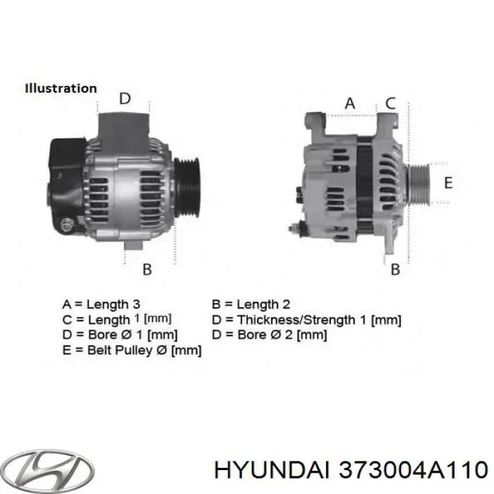 Генератор Hyundai/Kia 373004A110 ціна, від 63.33 USD