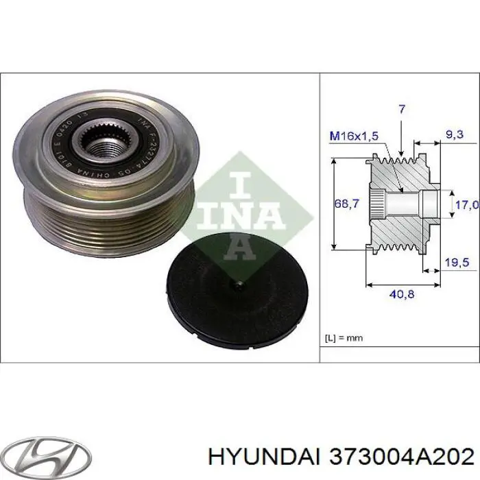 Генератор 373004A202 Hyundai/Kia