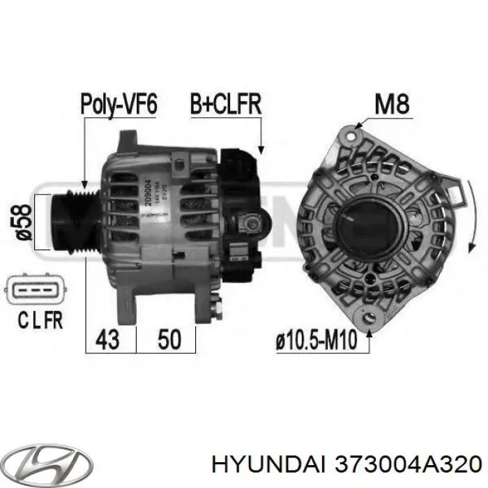 Купити 373004A320 Hyundai/Kia Генератор