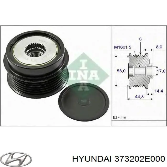 Купити 373202E000 Hyundai/Kia Шків генератора