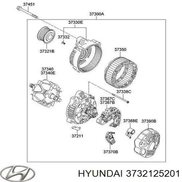 Купити 3732125201 Hyundai/Kia Шків генератора