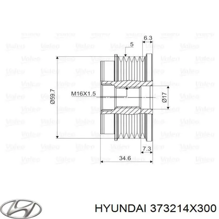 Інерційний шків Hyundai/Kia 373214X300 ціна, від 26.30 USD