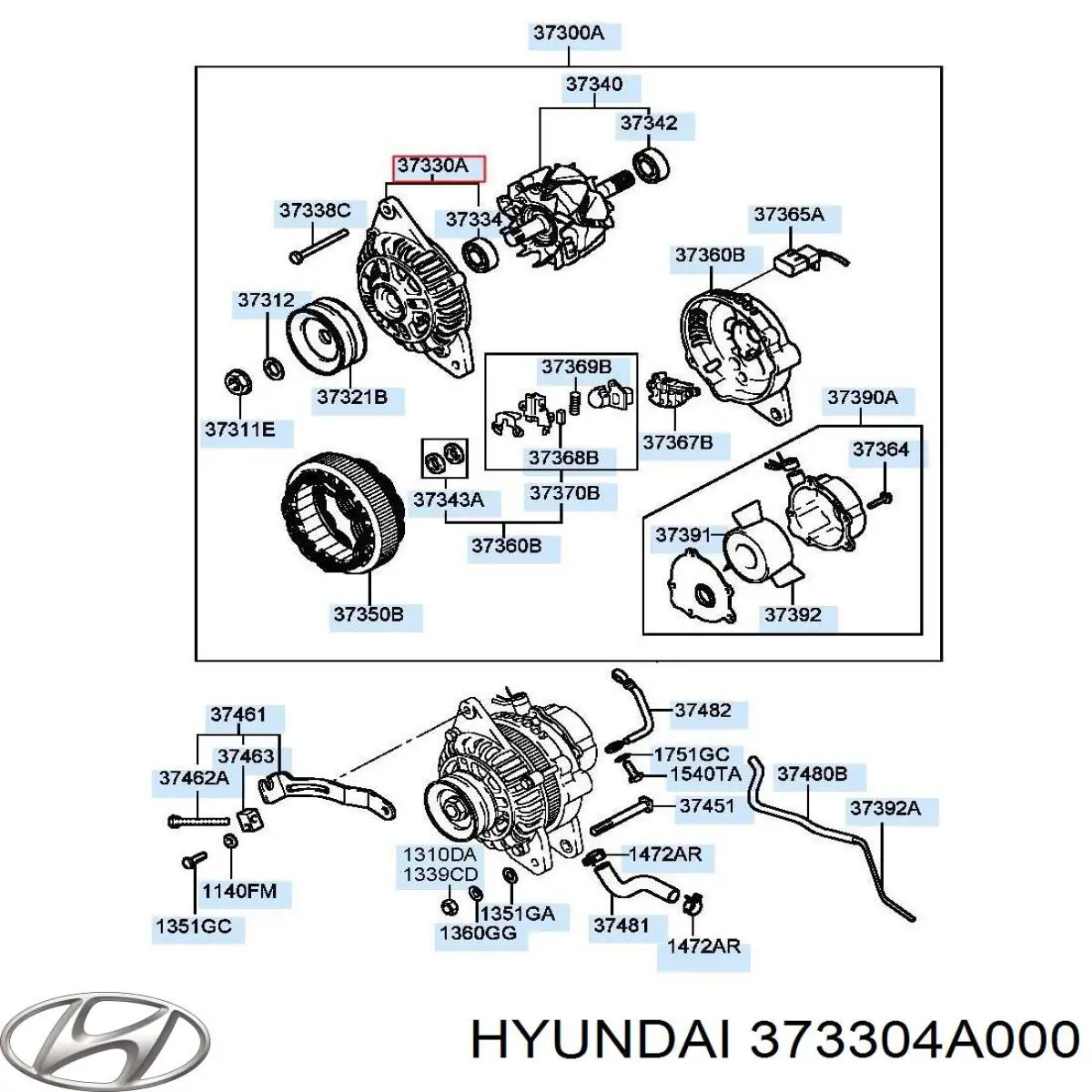 Купити 373304A000 Hyundai/Kia Генератор