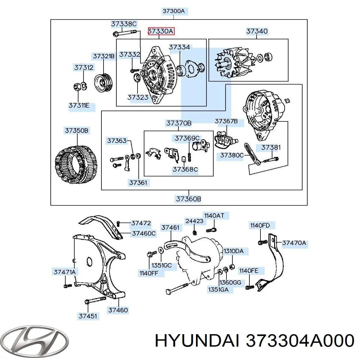 373304A000 Hyundai/Kia Авто генератор