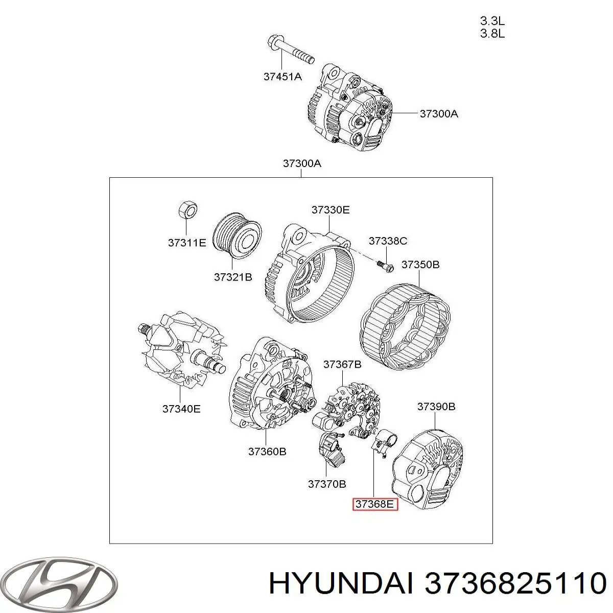 3736825110 Hyundai/Kia щіткотримач генератора