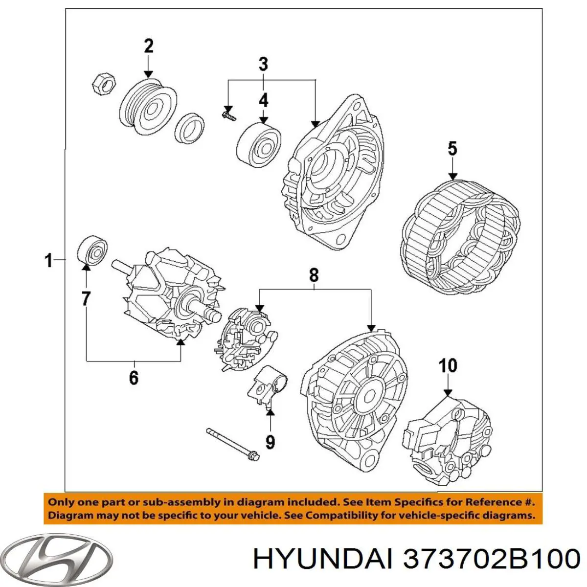 Реле регулятор генератора HYUNDAI 373702B100