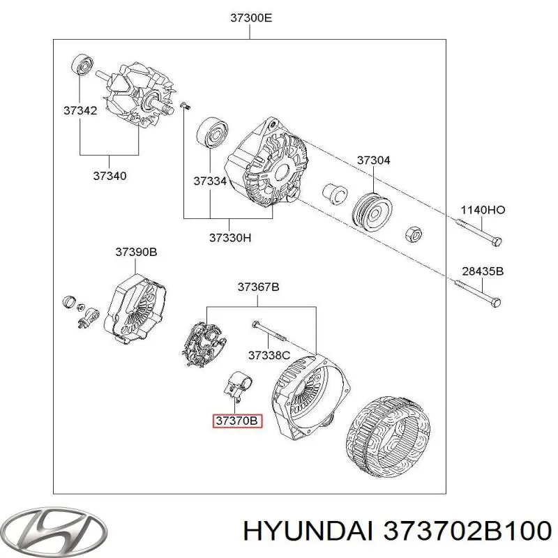 Купити 373702B100 Hyundai/Kia Реле регулятор напруги генератора