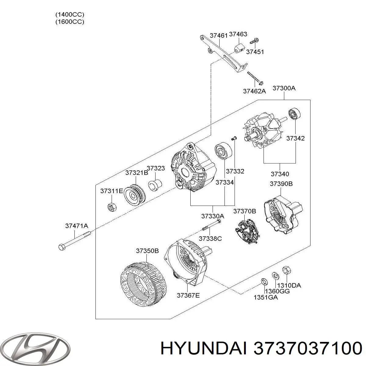 3730037200 Hyundai/Kia Авто генератор