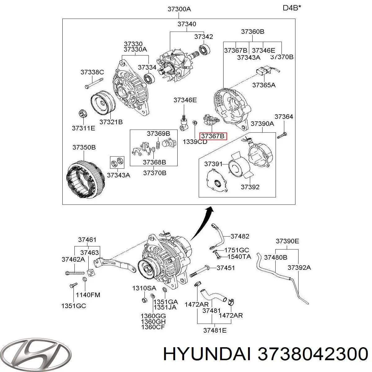 3738042300 Hyundai/Kia Діодний випрямляч