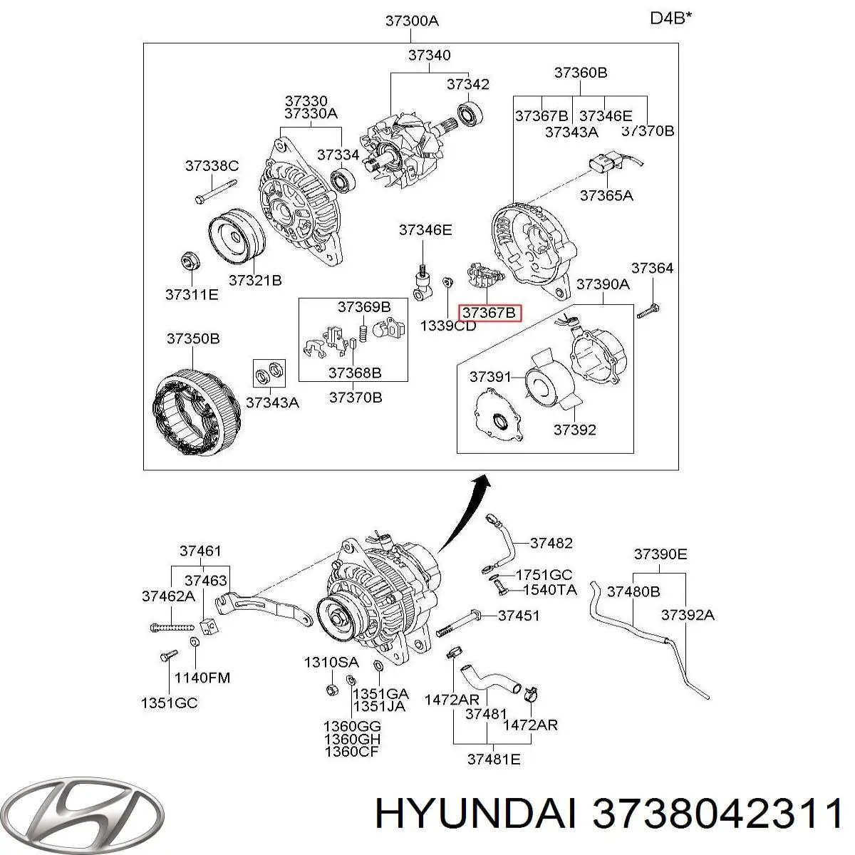  Hyundai/Kia 3738042311 ціна, від 40.57 USD