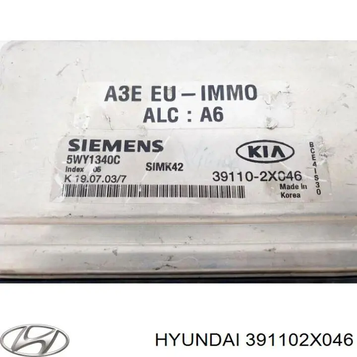  Hyundai/Kia 391102X046 ціна, від 119.59 USD
