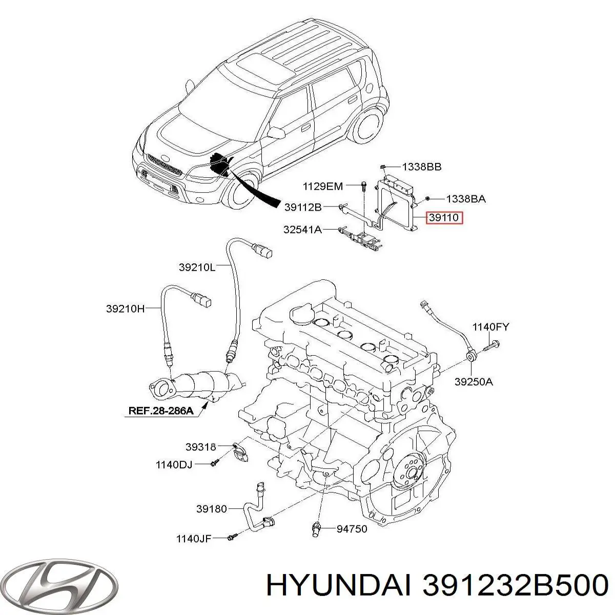  Hyundai/Kia 391232B500 ціна, від 45.40 USD