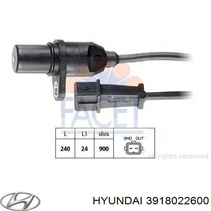 Купити 3918022600 Hyundai/Kia Датчик положення (оборотів) коленвалу