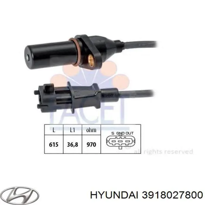 Датчик обертів колінвалу Hyundai/Kia 3918027800 ціна, від 12.99 USD