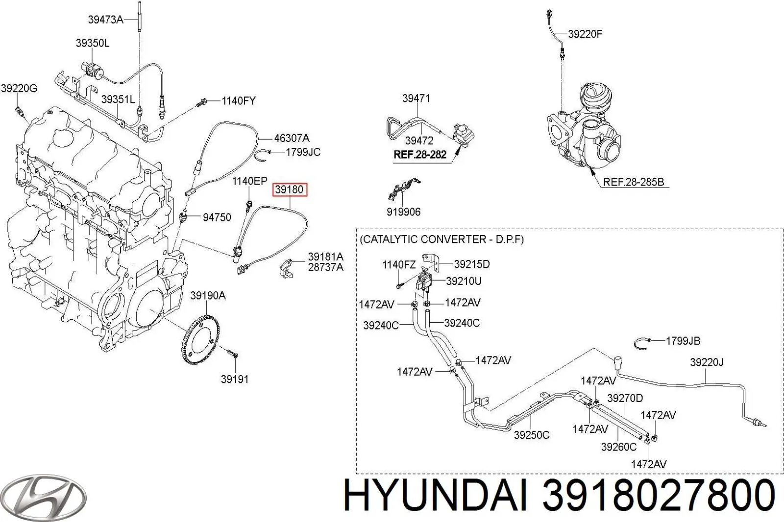 Датчик колінвала 3918027800 Hyundai/Kia