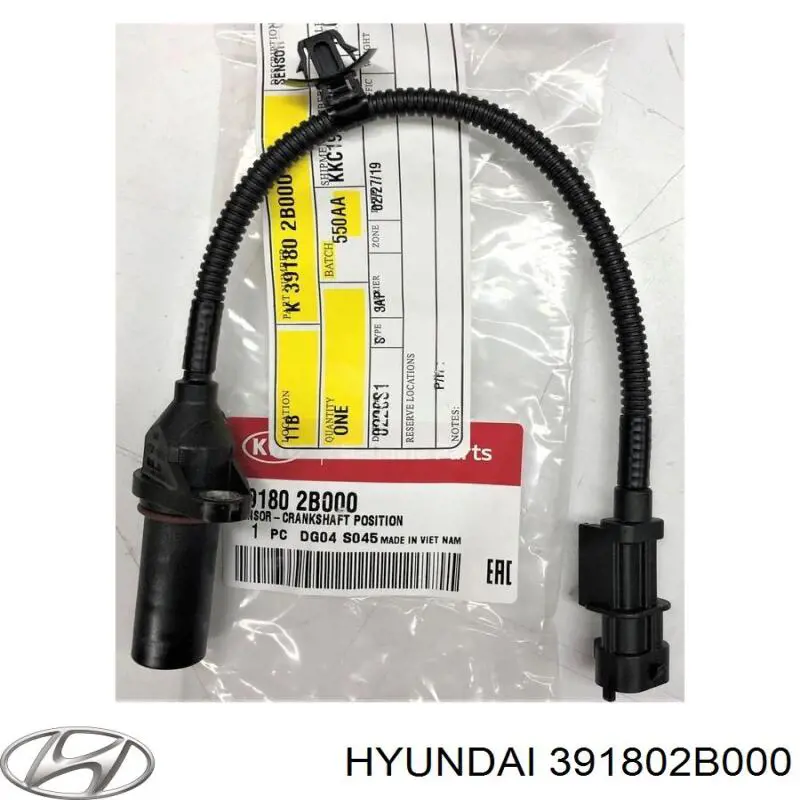 Датчик положення колінвала Hyundai/Kia 391802B000