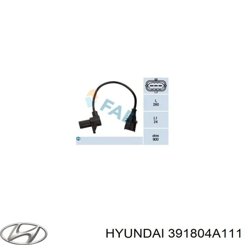 Датчик колінвала 391804A111 Hyundai/Kia