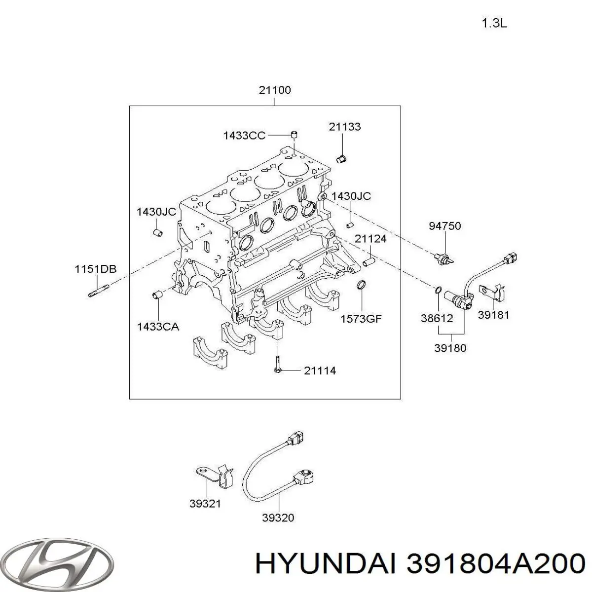 Купити 391804A200 Hyundai/Kia Датчик положення (оборотів) коленвалу