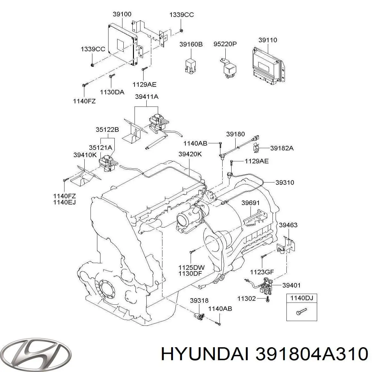 Датчик колінвала 391804A310 Hyundai/Kia