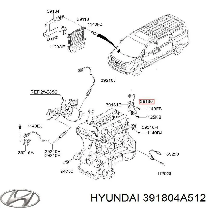 Датчик положення (оборотів) коленвалу Hyundai H-1 STAREX Starex (TQ) (Хендай H-1 STAREX)