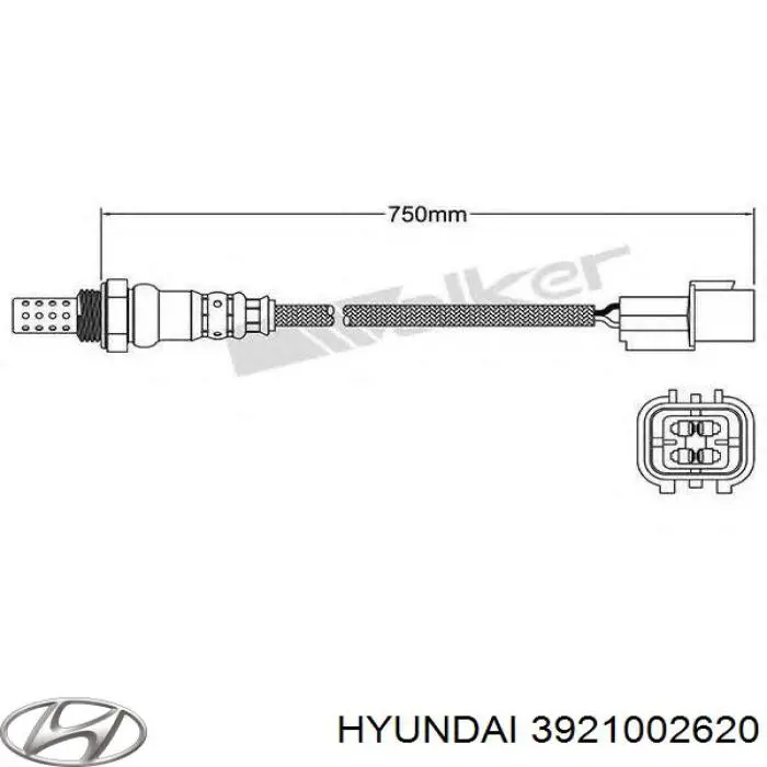 Лямбдазонд, датчик кисню до каталізатора 3921002620 Hyundai/Kia