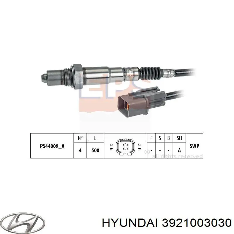 3921003030 Hyundai/Kia лямбда-зонд, датчик кисню після каталізатора