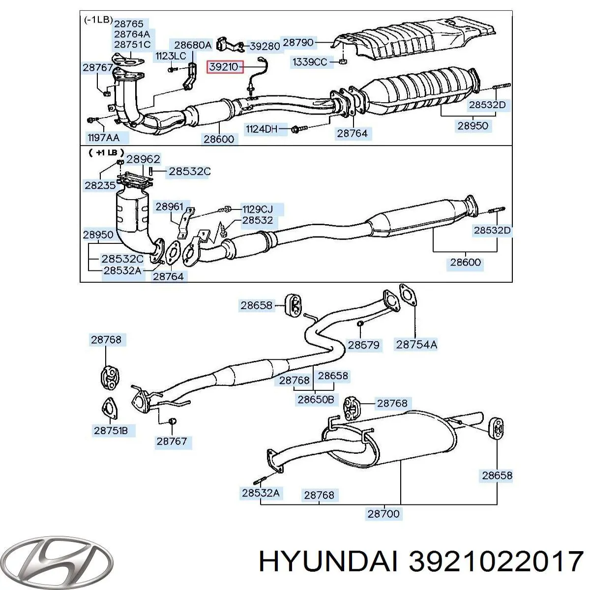 Лямбдазонд, датчик кисню до каталізатора Hyundai/Kia 3921022017 ціна, від 54.08 USD