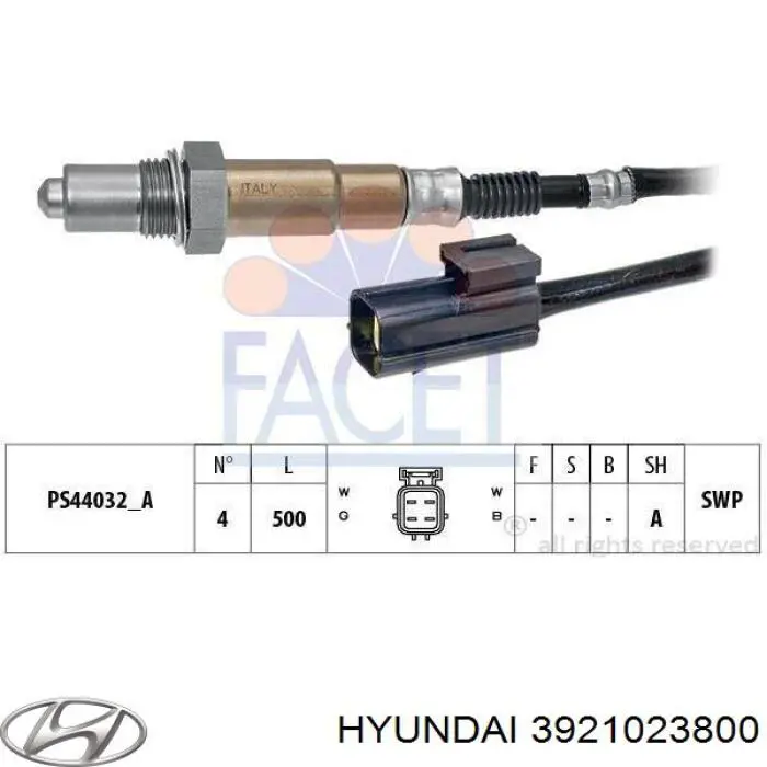 Лямбдазонд, датчик кисню 3921023800 Hyundai/Kia