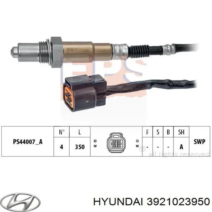 3921023950 Hyundai/Kia Лямбда зонд після каталізатора