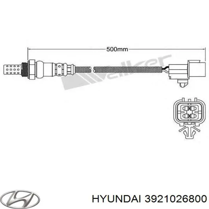 Купити 3921026800 Hyundai/Kia Лямбда-зонд, датчик кисню після каталізатора