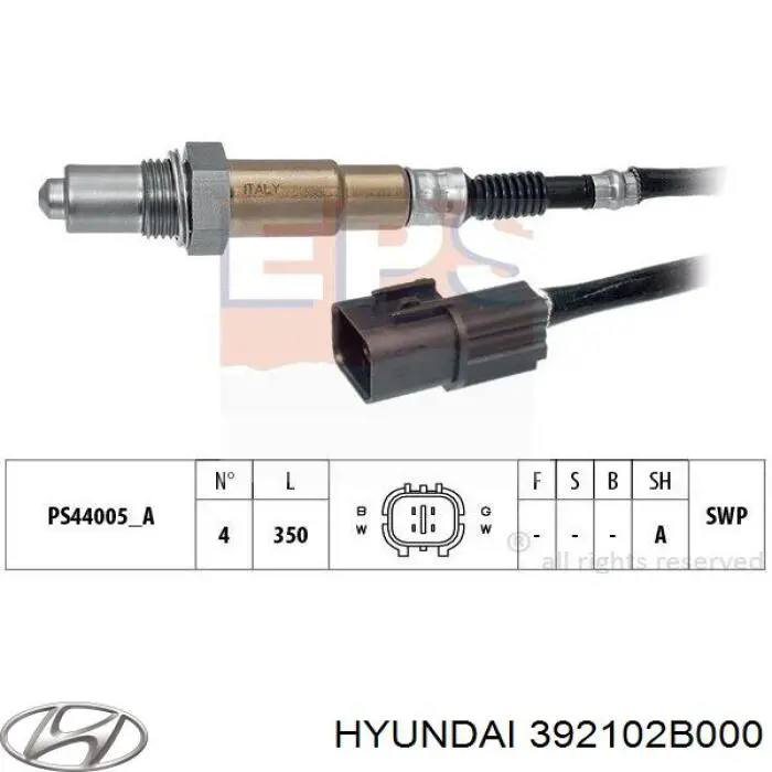 Купити 392102B000 Hyundai/Kia Лямбдазонд, датчик кисню до каталізатора