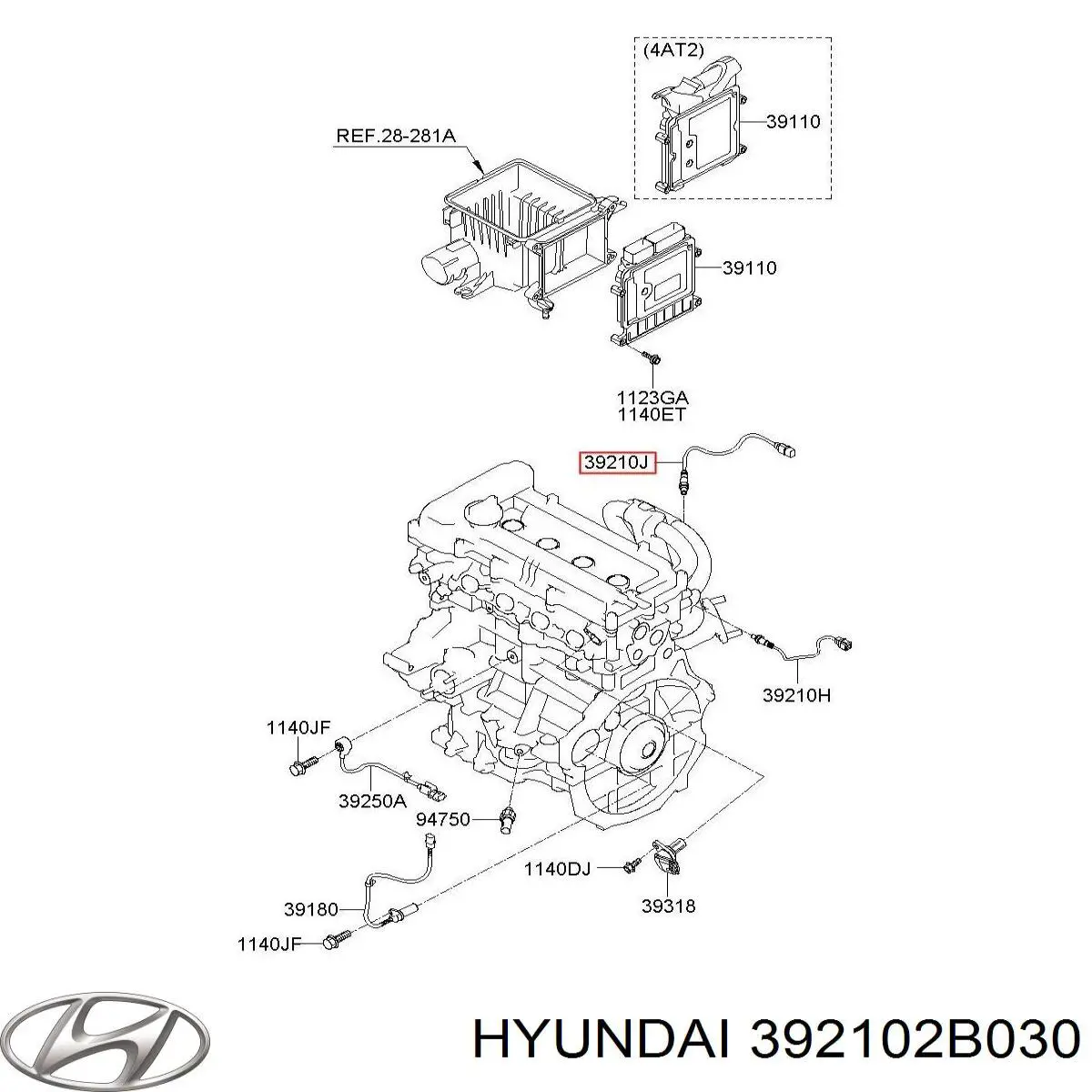 Купити 392102B030 Hyundai/Kia Лямбда зонд, датчик кисню