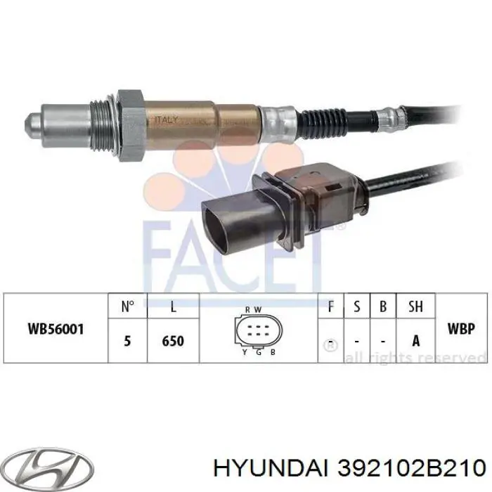 Лямбдазонд, датчик кисню до каталізатора 392102B210 Market (OEM)