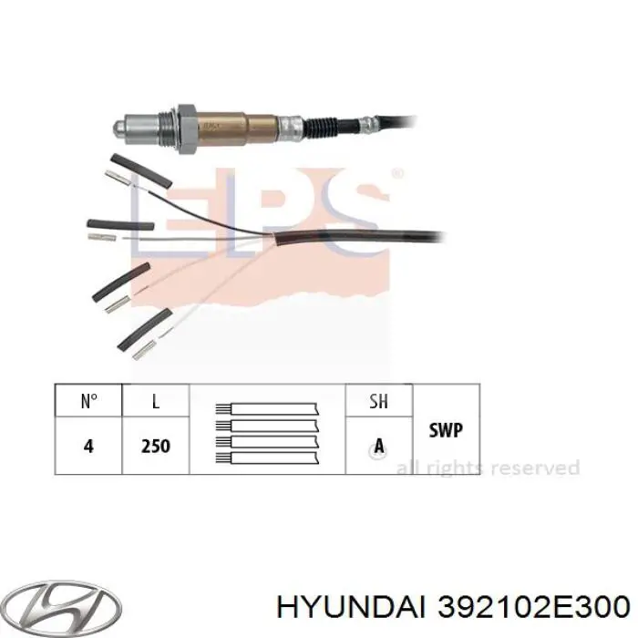 392102E300 Hyundai/Kia лямбдазонд, датчик кисню до каталізатора
