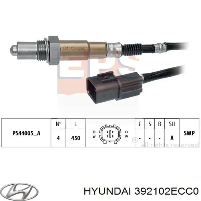 Лямбдазонд, датчик кисню до каталізатора Hyundai/Kia 392102ECC0 ціна, від 16.93 USD