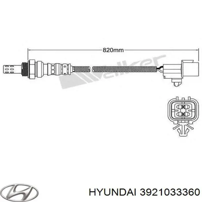 3921033360 Hyundai/Kia Лямбда зонд після каталізатора