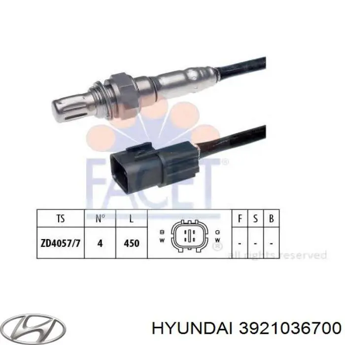 3921036700 Hyundai/Kia лямбдазонд, датчик кисню