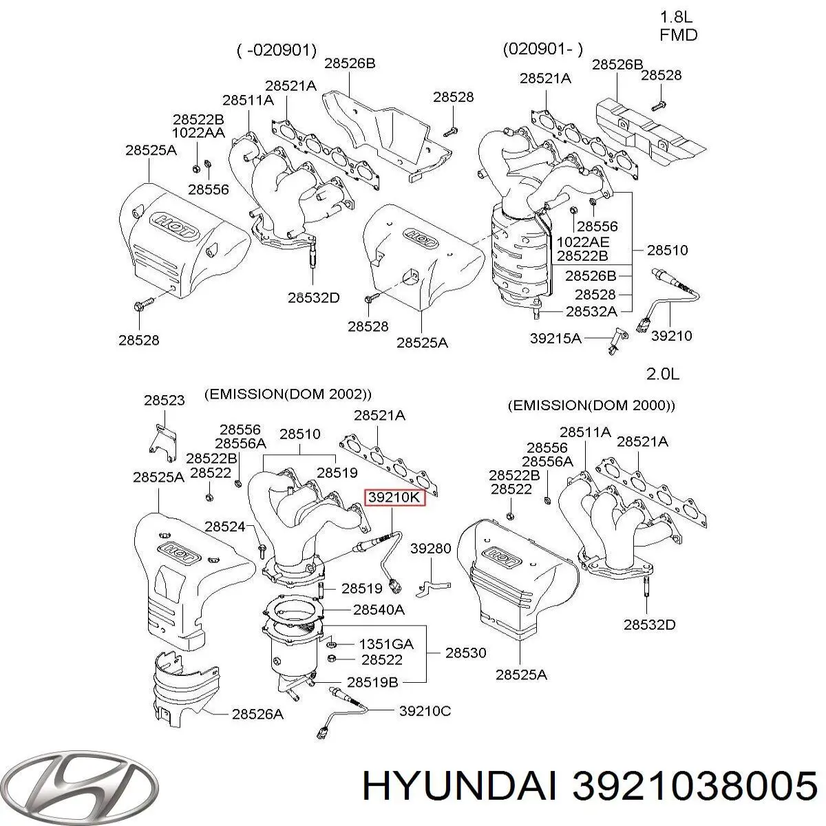 Лямбда датчик кисню Hyundai/Kia 3921038005 ціна, від 42.99 USD