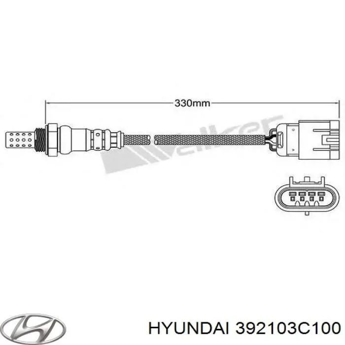 392103C100 Hyundai/Kia лямбдазонд, датчик кисню до каталізатора